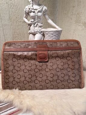 Celine Brown Monogram Signature clutch - Rehab